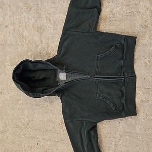 WOMEN'S TNA COZYAF FLEECE CROPPED SWEATER ZIP UP HOODIE SWEATSHIRT SZ 2XS $35